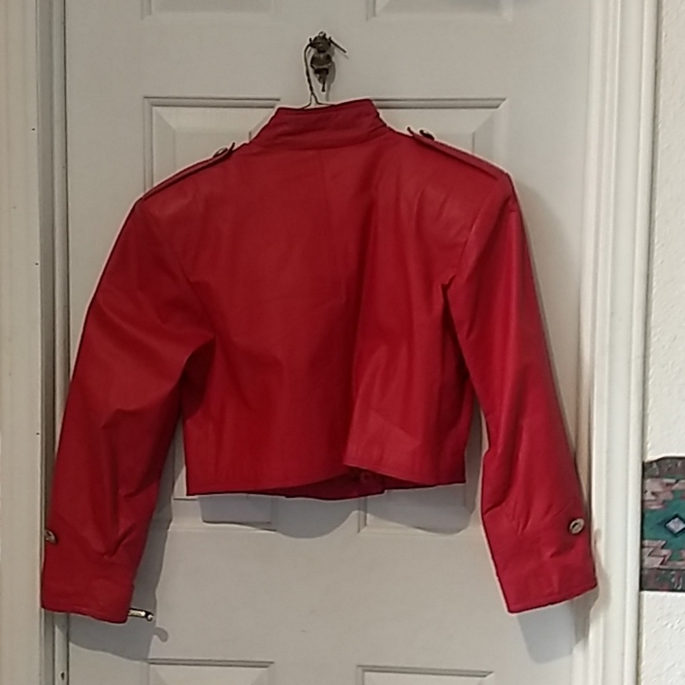 Red Leather Jacket - Picture 2 of 4